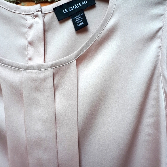 4 for $30 le chateau Stretch Satin Button Back Sleeveless Blouse - Picture 3 of 10